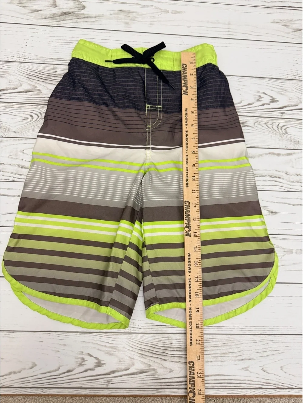 Smith's American Boys M 10/12 Striped Swim Trunks Polyester
